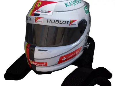 Vettel helmet 2016 Low-poly 3D model