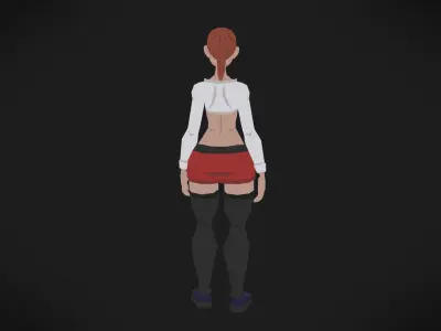 Colorly - School Girl - Game Ready - Rigged - Customizable Low-poly 3D model