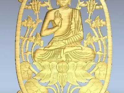 Lord Buddha - 3D Wall Art for CNC 3D print model 3D model