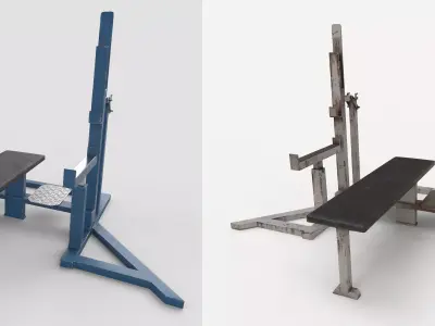 Powerlifting Squat Stand Bench Combo 3D model