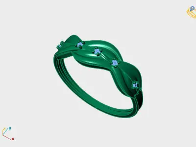 Womens Diamond Signet Ring Women Rings 3dmodels 3D print model 3D print model 66