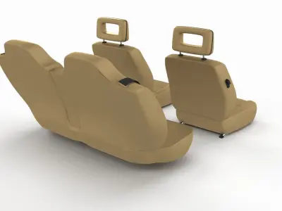 Generic Brown Leather Car Seats 3D model