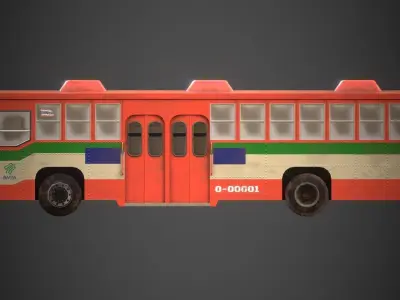 Thai Bus Low-poly 3D model