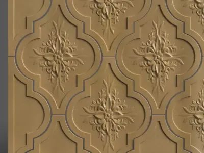Elegant Tile 3D Model  STL for Wall Art  Home Decoration 3D print model
