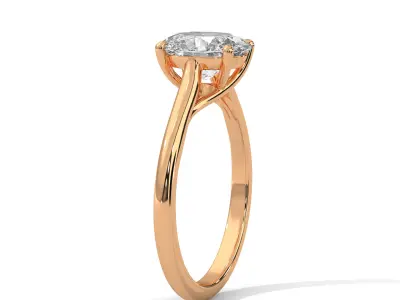 solitaire ring with detail images and 360 render videos 60 3D print model