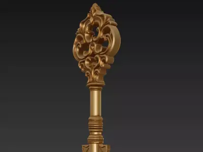 Imperial Baroque Key - Royal Relic Masterpiece 3D Model 3D print model
