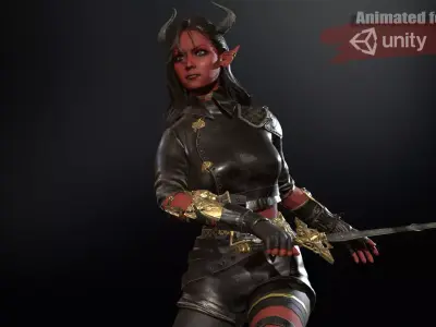 Elf Hunter Low-poly 3D model