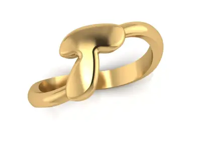 T alphabet baypass ring 3D print model