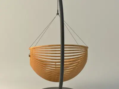 Wood Hanging Chair 3D model