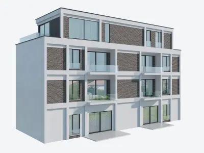 Modern Apartment Building 1 3D model
