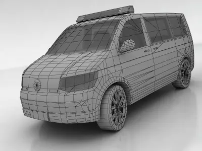 VW T6 polizei Low-poly 3D model