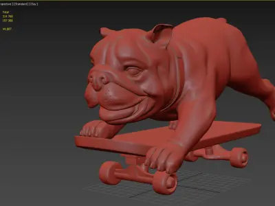 Skating dog 3D model