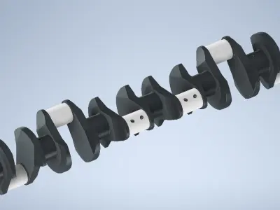 Mechanical crankshaft for diesel engine 3D print model