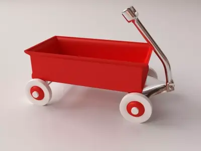 Red Wagon 3D model
