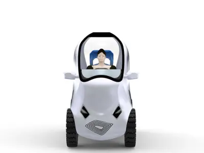 Electric City Car for a GIRL Free 3D model