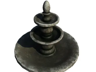 Medieval Fountain Low-poly 3D model