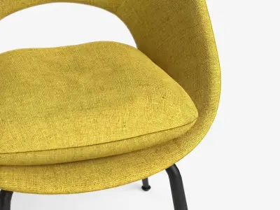 Orb Dining Chair in yellow finish Low-poly 3D model