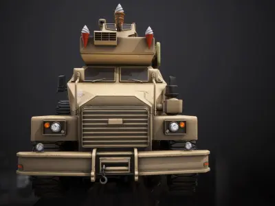 Ice-Cream Truck Low-poly 3D model