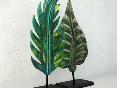 Albesia Wood Leaf Decoration 2 3D model