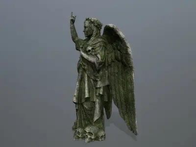 angel statue Low-poly 3D model