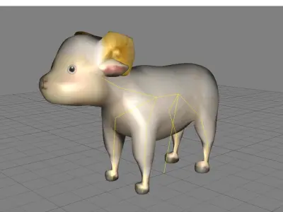 Lowpoly Animal Cartoon - Sheep Low-poly 3D model