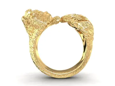 Luxury Sculpted Cat Open Ring  1752 3D print model