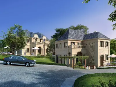 3D model of 2022 luxury fashion villa exterior 54 3D model