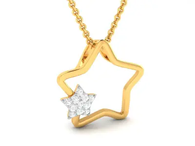 Women Star Pendant 3DM STL OBJ FBX Render Details 3D print model
