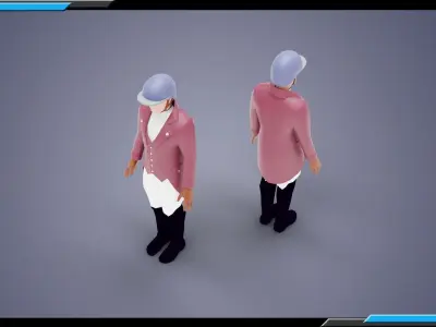 HORSE RIDER MAN BASE MESH MODEL Low-poly 3D model