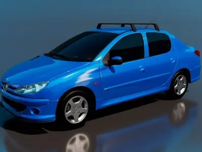 Peugeot 206 Sedan 4 door Sport 3D model 3D model