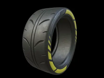 Race Tire Low-poly 3D model