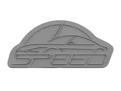 Speed Racing Car Neon Sign 3D model