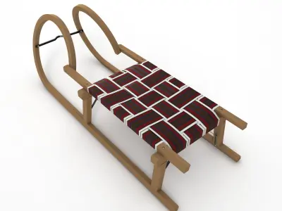 Wooden Sledge 3D model