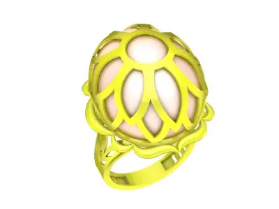 A5618 Luxury Pearl Egg Women Ring 3D print model