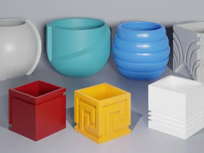 3D Printed Minimalist Flower Pots  3D print model