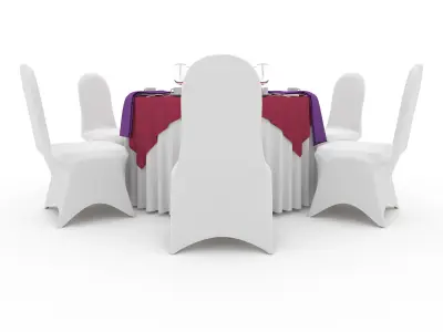 Banquet Table and Chair 46 3D model