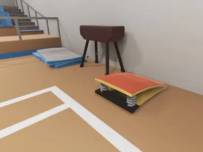 School Gym and Showers Lockers Combo Low-poly 3D model