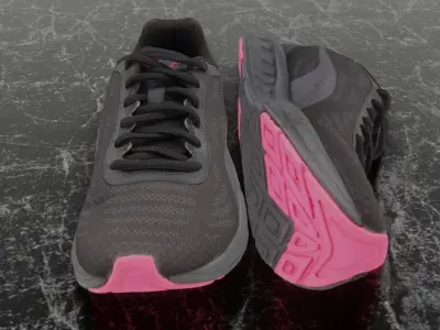 PUMA 3D SHOES - BLACK - PINK Low-poly 3D model