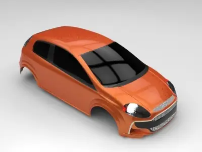 Fiat Punto Evo body replica Free 3D model