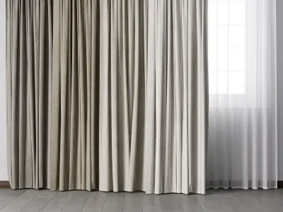 hadi curtain 64 Low-poly 3D model