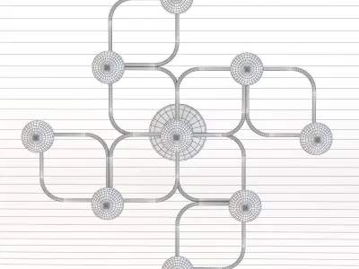 Italian Leola Flush Mount Chandelier 3D model