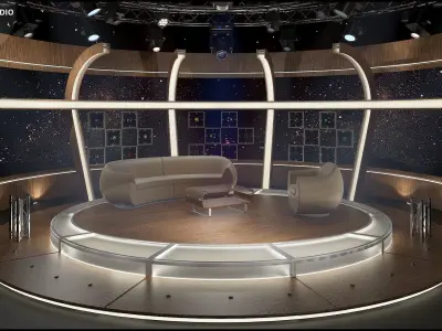 Virtual TV Studio Sets - Collection Vol 9 - 2 PCS DESIGN 3D model