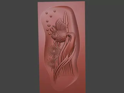 Fish Princess Bas Relief Design Artcam file 3D print model