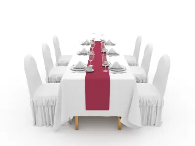 Banquet Table and Chair 112 3D model