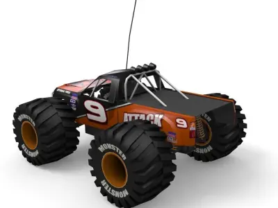 Game Ready RC Monster Truck Low-poly 3D model