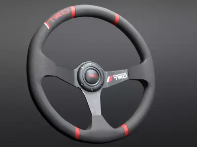 Sports Car Steering Wheel 3D model