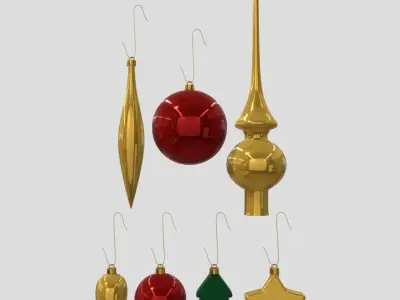 Christmas Bauble Pack Low-poly 3D model