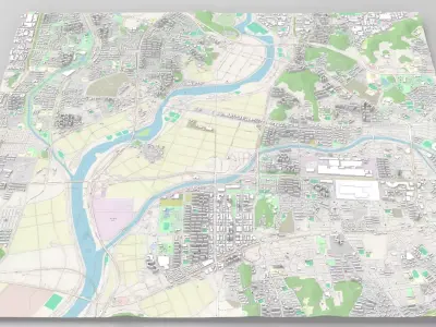 Cityscape Gwangju Republic of Korea 3D model