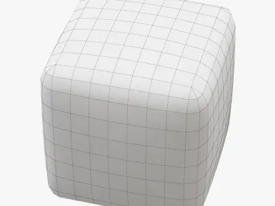 Pure Sheepskin Luxury Foot Stool 3D model