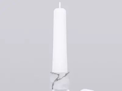 Alphabet D Chain White Candleholder 3D Model True 4K PBR Render Low-poly 3D model